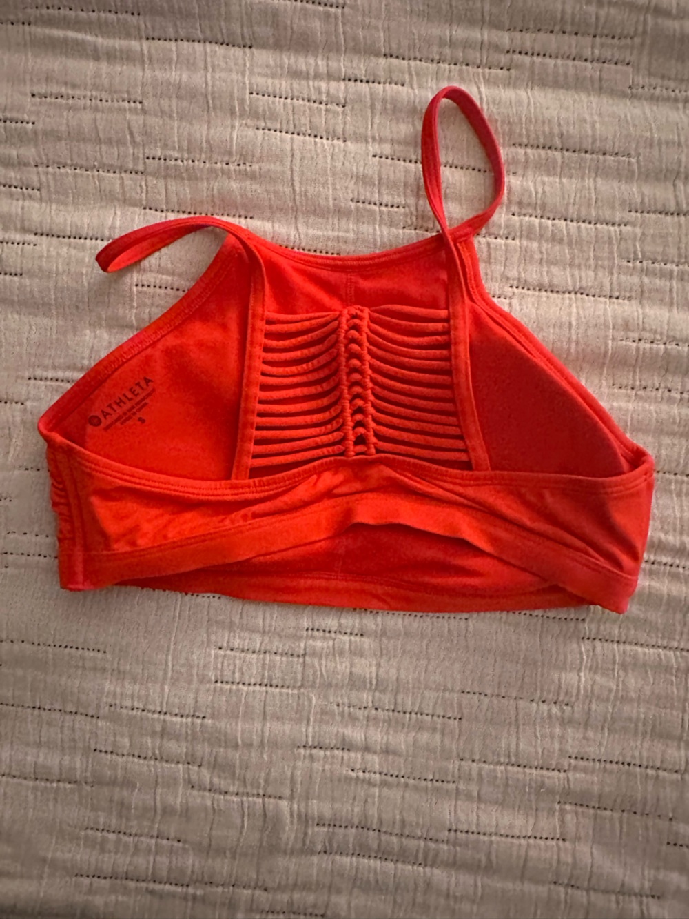Athleta Bright Orange High Neck Bikini Top - Picture 2 of 3